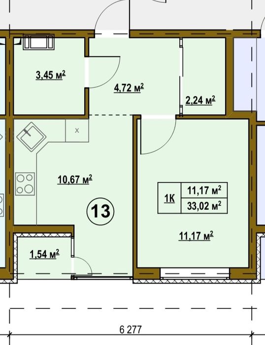 Однокімнатна квартира с.Підгірці Київська область