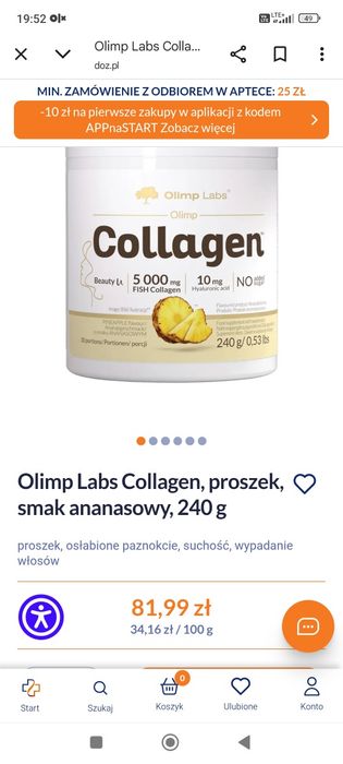 Collagen olimplabs smak ananasowy 240 gram