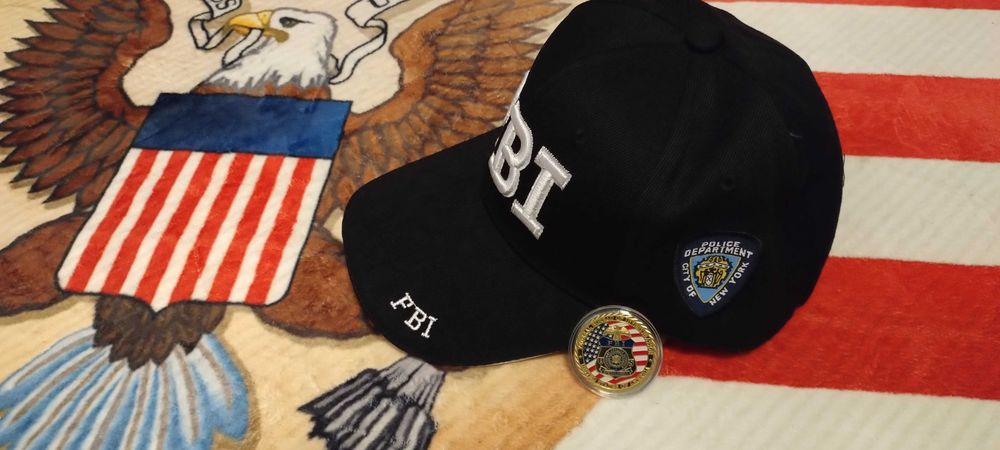 Czapka z daszkiem FBI bawełna 1 kl. + medal FBI