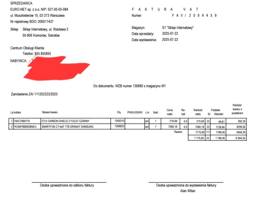 Samsung fold 7 1TB ze sklepu z polisa  Zamiana Wysyłka