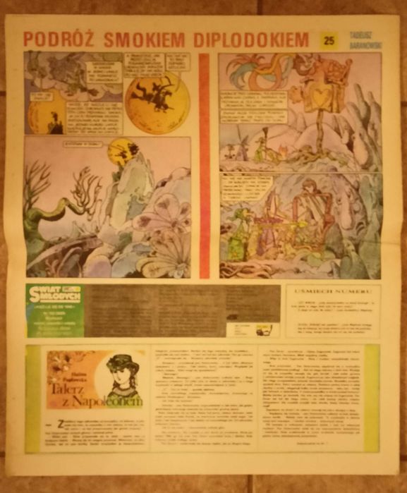 Świat Młodych 15 szt. 1984 Komiks Podróż Smokiem Diplodokiem