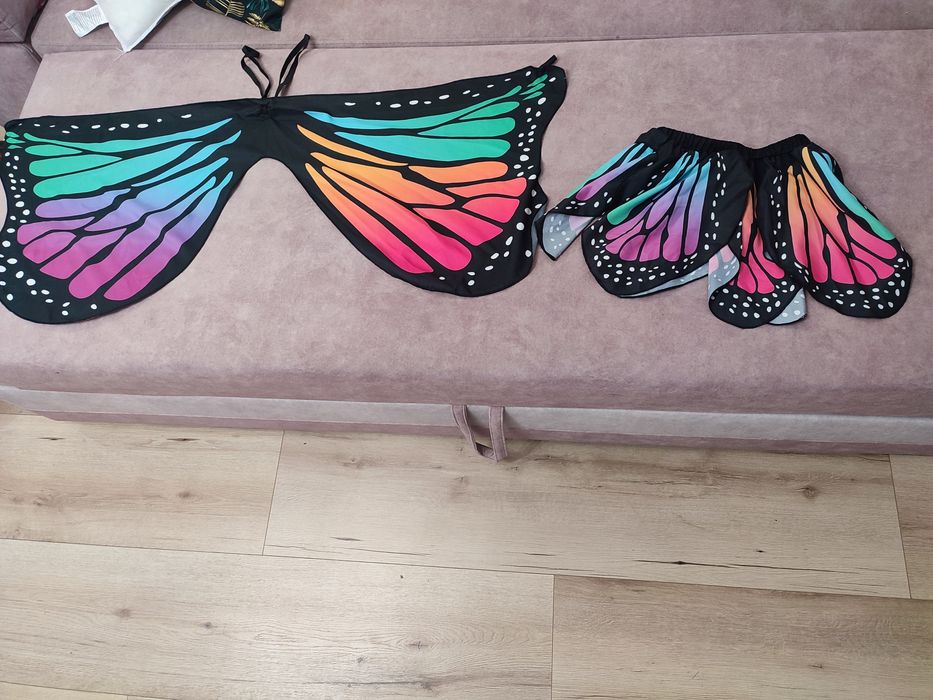 Strój przebranie dla dziewczynki motyl duże skrzydła