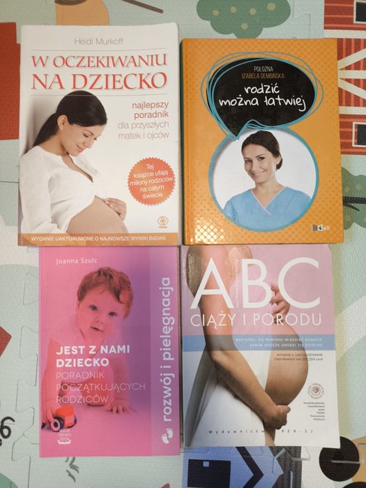 4 książki m.in. w oczekiwaniu na dziecko, rodzić można latwiej