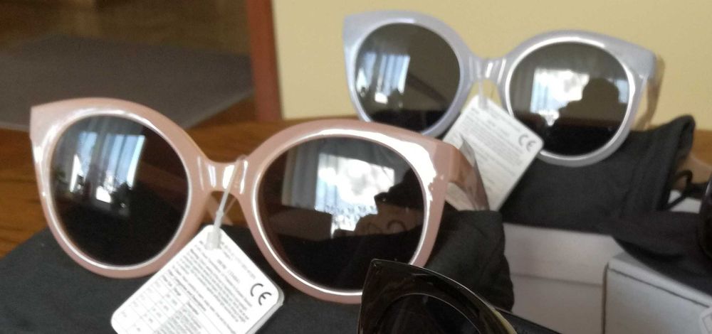 Okulary przeciwsłoneczne UV 400 białe i różowe