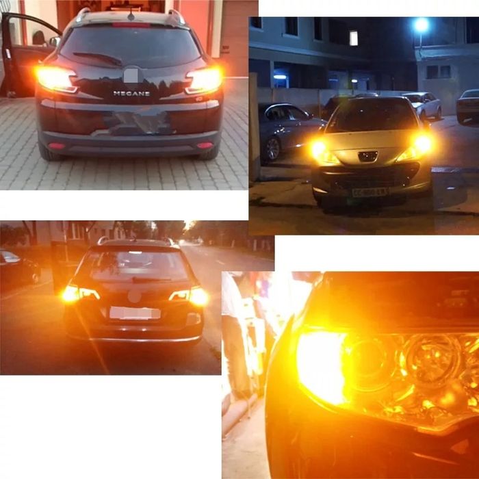 Яркие Лед лампы в указатели поворота.Цоколь P21w T20 PY21W Т20 жолтый