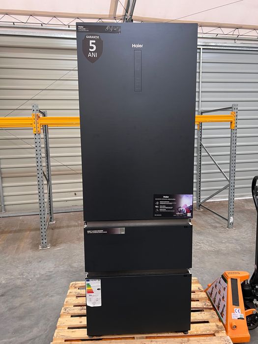 Lodówka Haier 3-drzwiowa HTW7720ENMB no frost 483 l 37 dB czarna