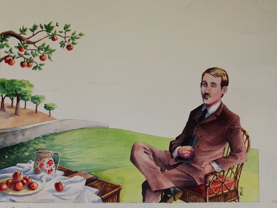 Cesário Verde, Poeta. Retrato, Acrílico s/papel. Carlos Marques 2005