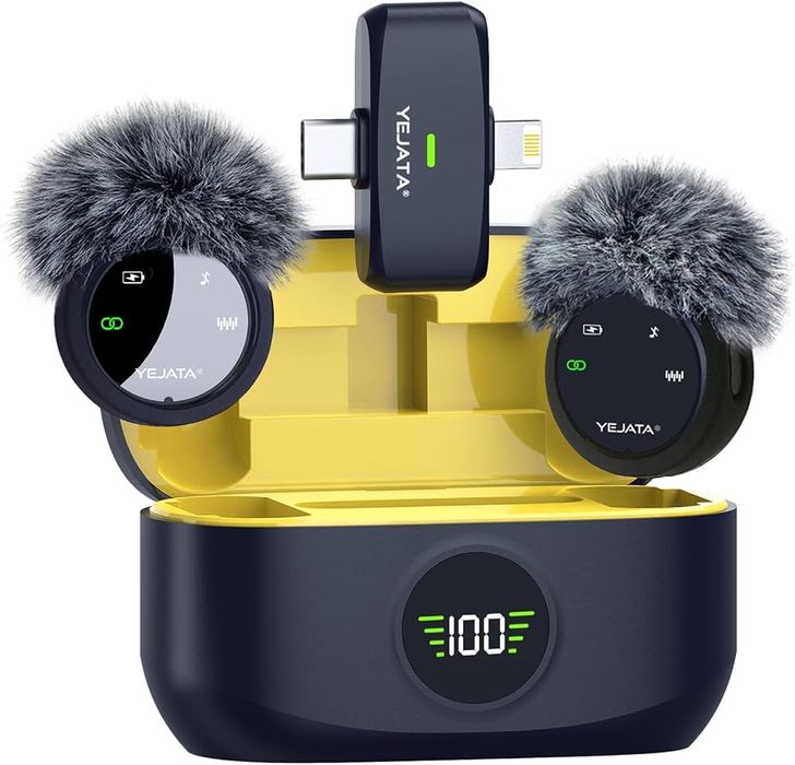 Бездротовий мікрофон yejata 2 в 1 для iphone, android Мікрофон петличний Бездротовий K31 Pro
