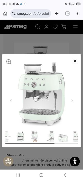 Smeg máquina de café nova