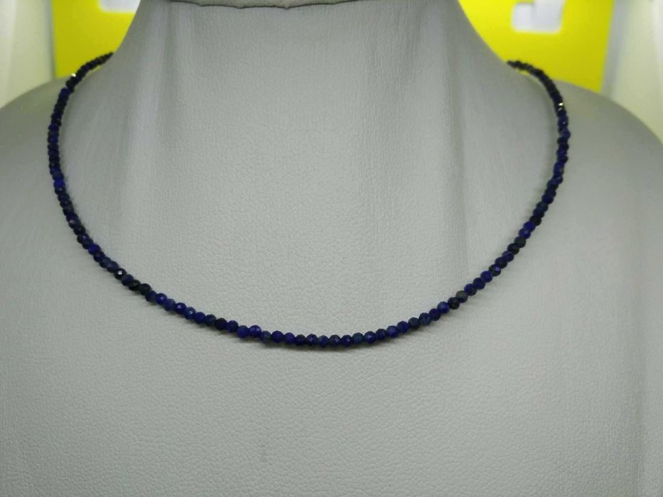 Colar Contas Vidro Facetadas e Brilhantes Azul NOVO - SALDO