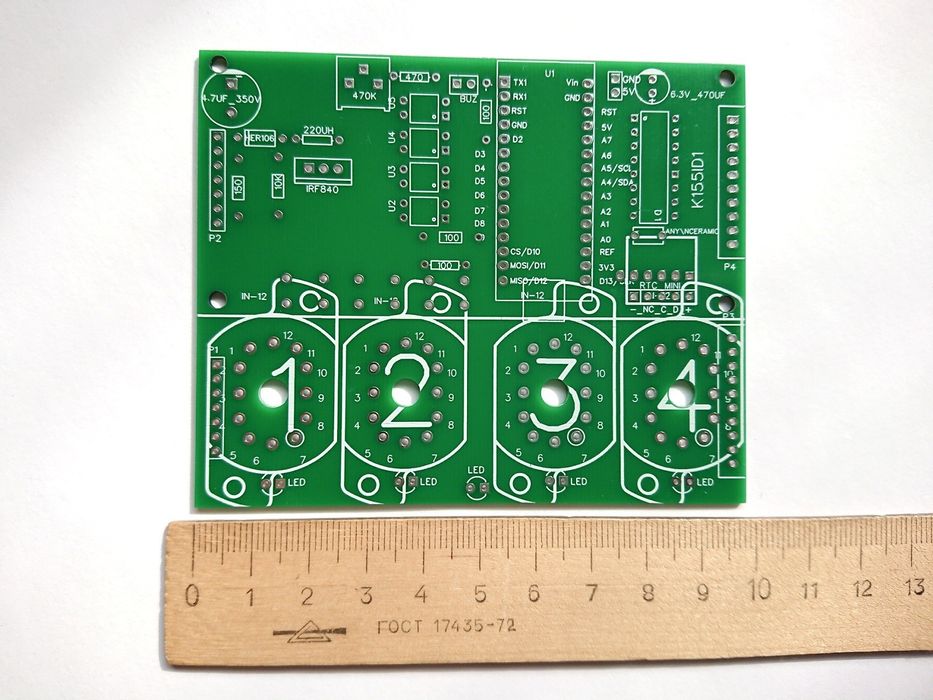 Плата для часов Nixie Clock на гри от Alex Gyver на индикаторах ИН-12: ...