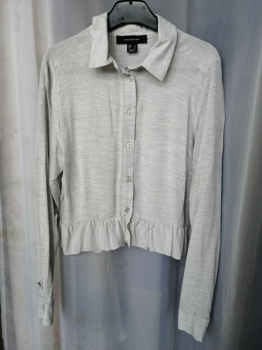 Camisa curta com folho cinza (Primark/Atmosphere) - ENVIO GRÁTIS