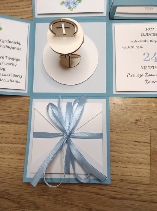 Pamiątka Pierwszej Komunii, exploding box, pudełko na komunię