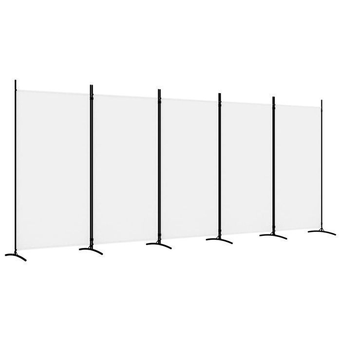Parawan 5-panelowy biały 433x180 cm
