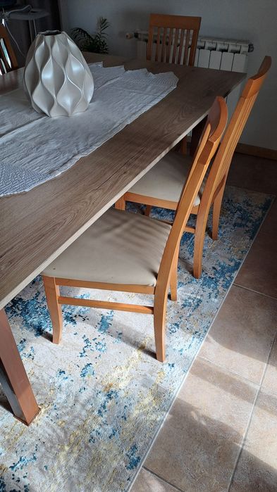 Cadeiras Madeira Faia e Napa Bege 6un