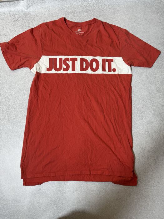 Koszulka Nike M just do it modna tshirt koralowa logowana męska