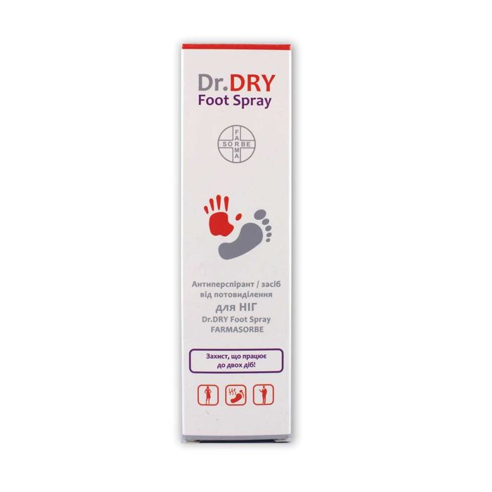 Антиперспирант от потоотделения для НОГ Dr.DRY Foot Spray FARMASORBE