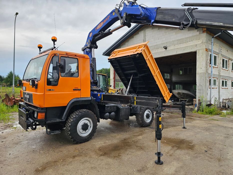 MAN L22 8 153  OFF ROAD duży HDS terenowy wywrotka 3 strony dla energetyki F.Vat23%