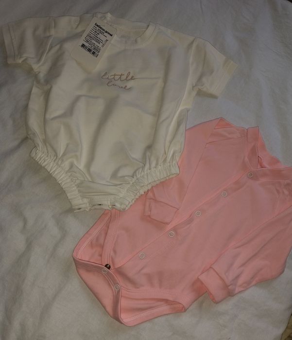 Бодіки нові бавовняні, розмір 68, ціна за 2 шт