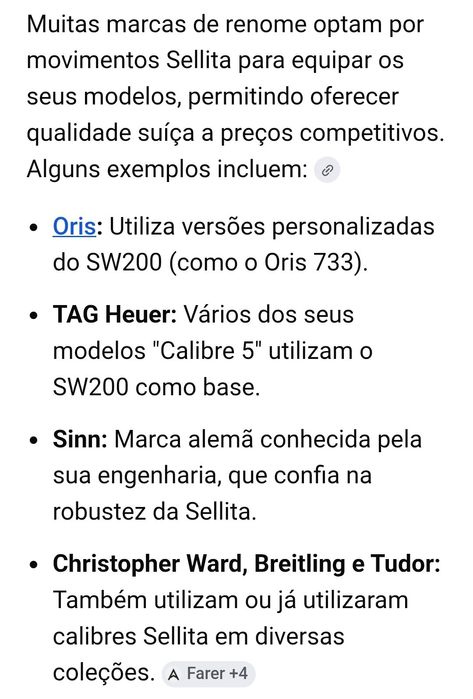 Relógio automático Sellita anniversaire.