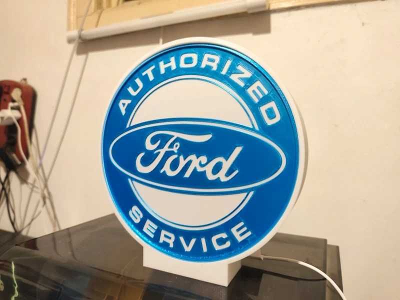 Lightbox Luminaria decorativa Ford service cx branca