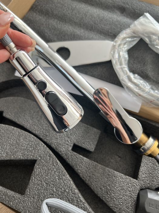 Bateria kuchenna kran srebro chrom