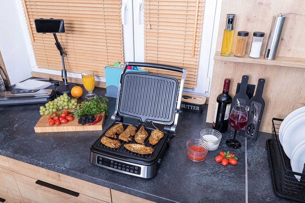 Grill elektryczny 2000W ogrodowy stołowy opiekacz kanapek toster xxl