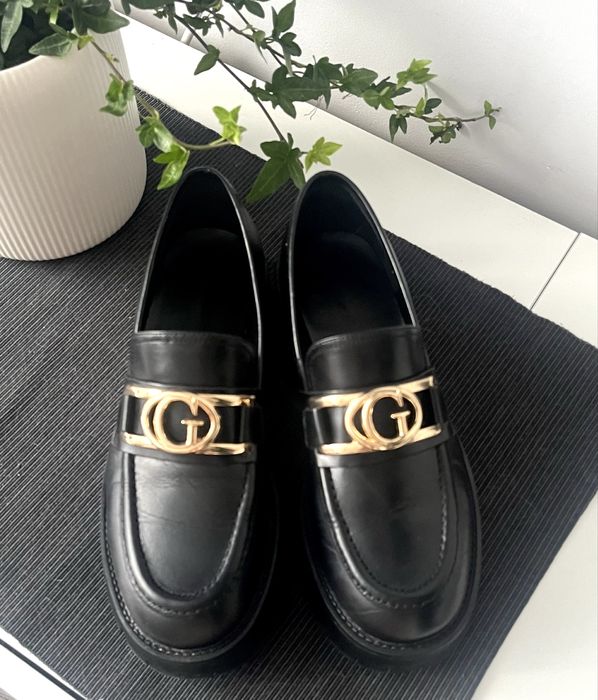 GUESS Ilary mokasyny loafersy skóra naturalna  r.37
