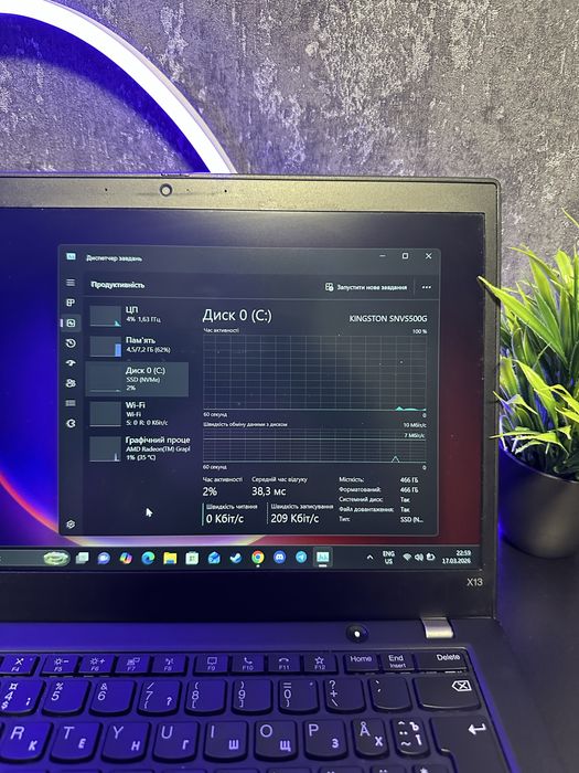 Ноутбук Lenovo ThinkPad X13 / Ryzen 3 PRO  4450U / ram 8gb  ssd m2 128