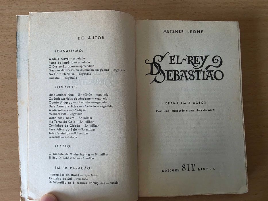 Livro "El-Rey D. Sebastião" de Metzner Leone