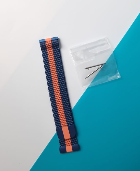 Pasek zegarkowy  20 mm – kolor granatowo-pomarańczowy