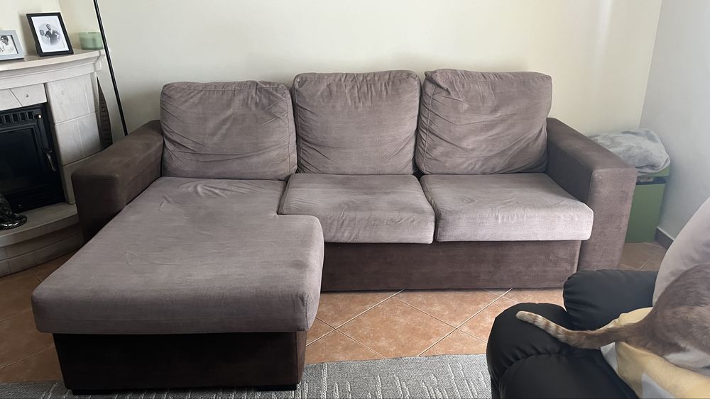 NEGOCIÁVEL!! Sofá com com chaise-longue