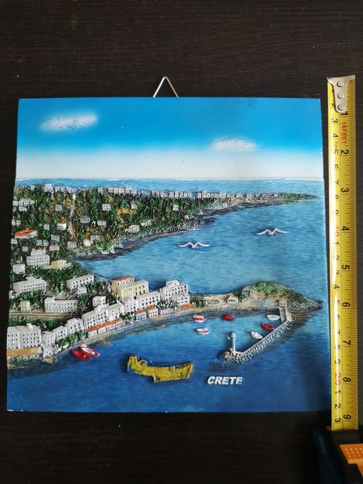 Obrazek ceramiczny grecja 2D 3D 22,5 cm x 22,5 cm pamiatka crete kreta