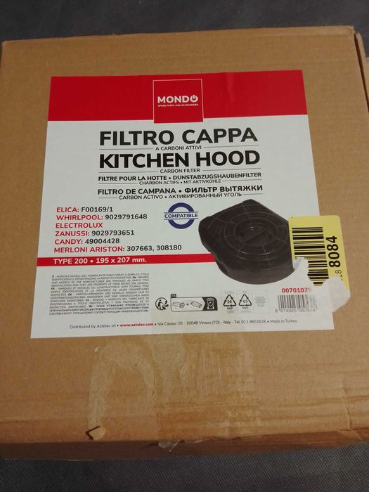 Filtr węglowy do okapu Mondo typ 200 195x207 mm