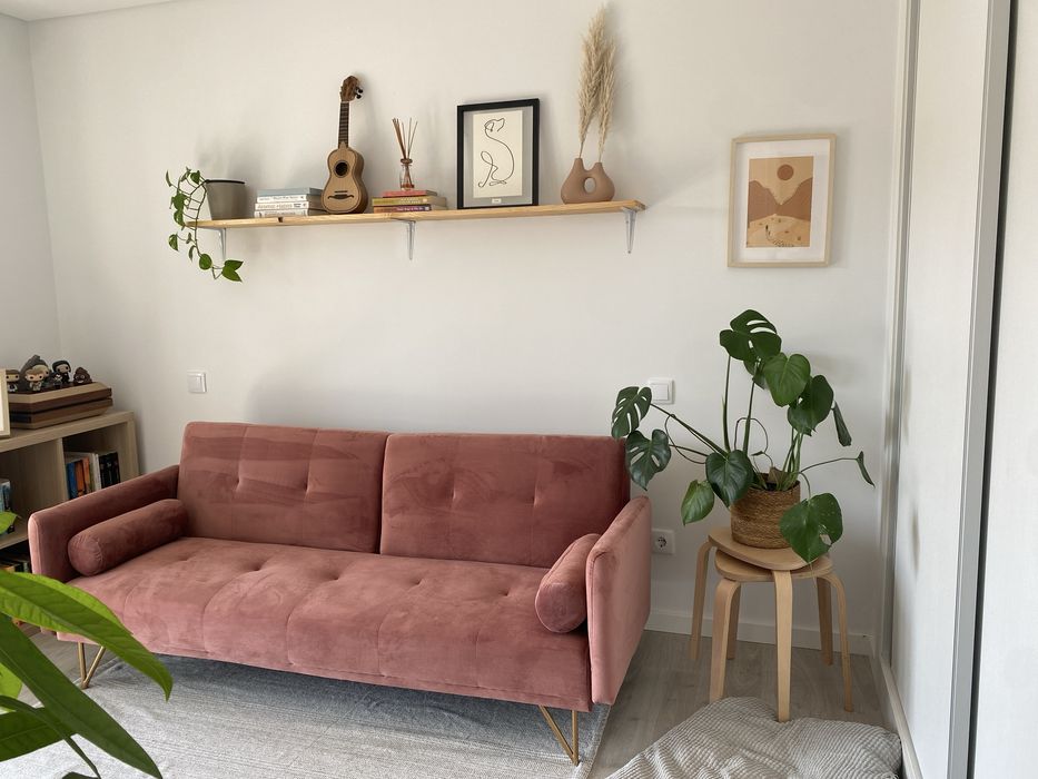 Sofá veludo rosa sklum
