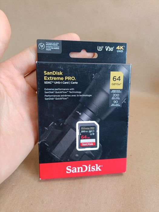Карта пам'яті SanDisk Extreme Pro SD 200 МБ/с SDSDXXD 64 ГБ