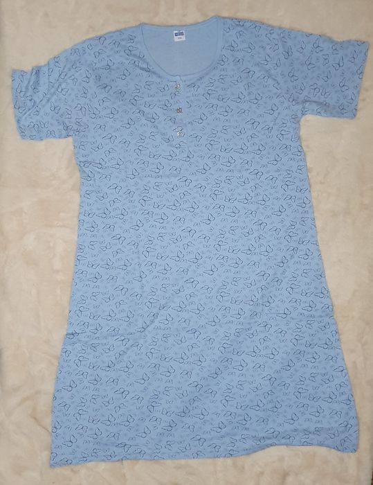 Koszula nocna w motylki niebieska XXL bawełniana bawełna