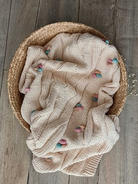 Handmade Kocyk dla niemowląt (kolor śmietanka)