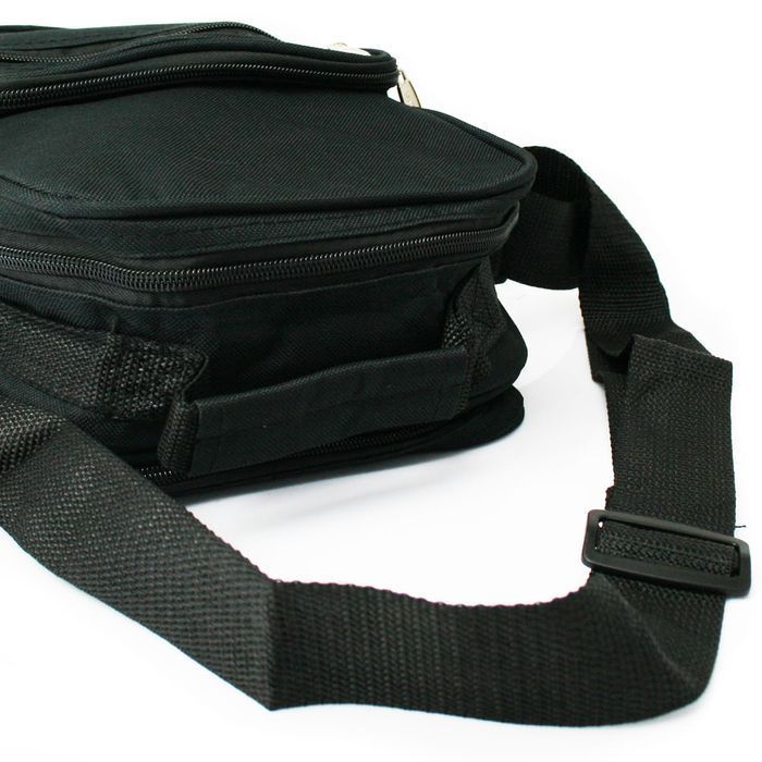 Pionowa torba męska z nylonu marki Sanchez czarna do pracy uniwersalna