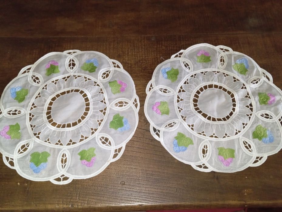 Panos Redondos Bordados Rendados Recortados Vintage