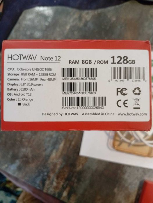 Продам смартфон HOTWAV Note 12 8\128 NFC Black (Global Version)