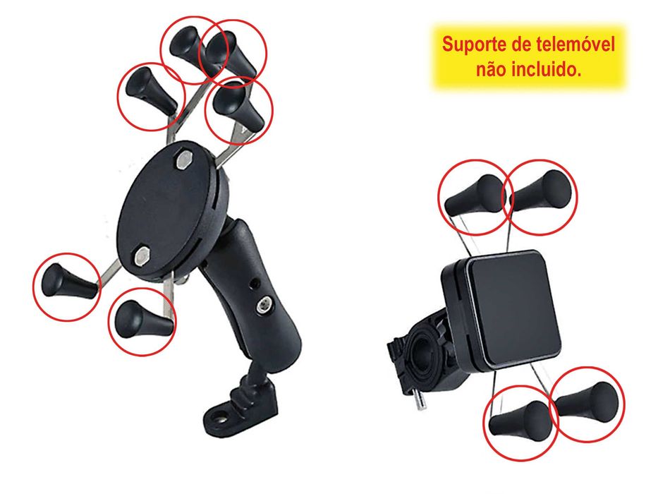 Borracha para suporte de telemóvel para mota ou bicicleta