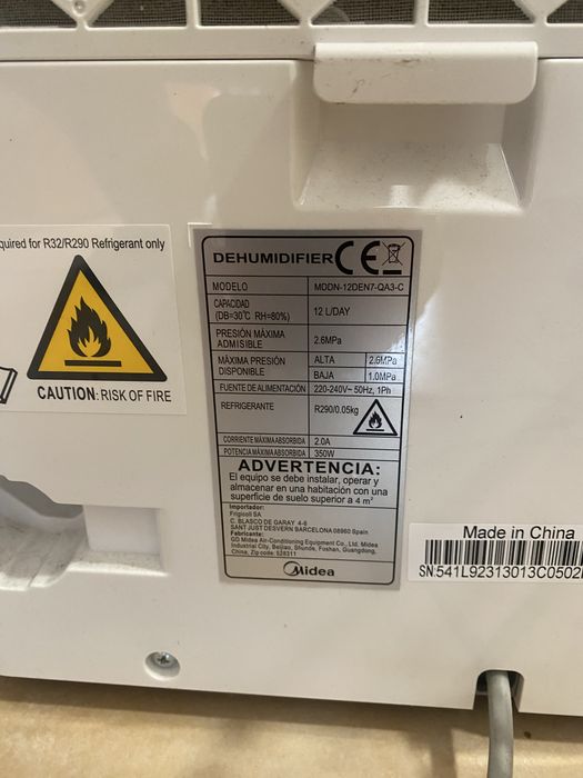 Desumidificador Midea 12litros