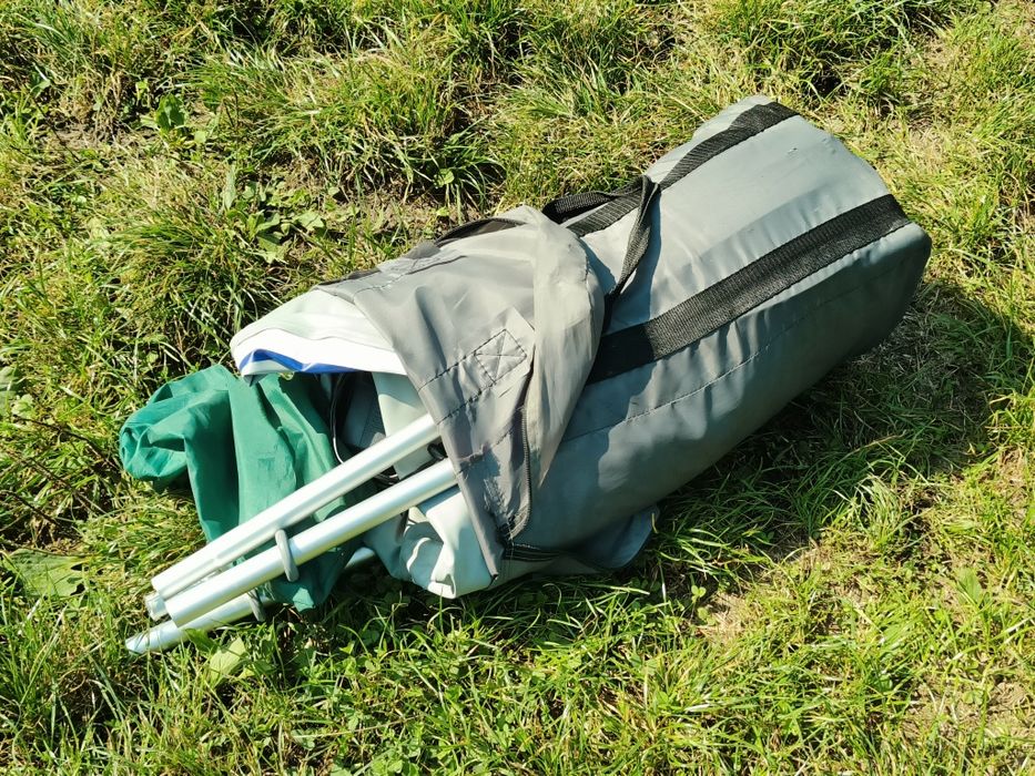 Duży Ponton Atlantic 280 Wiosła Aluminiowe Pompka Samochodowa Zasilacz