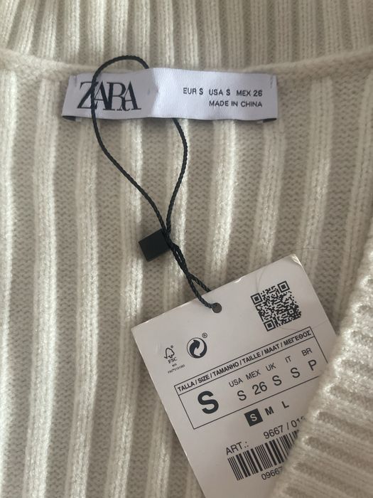 Новий білий сарафан Zara, S, трикотаж, 100 см