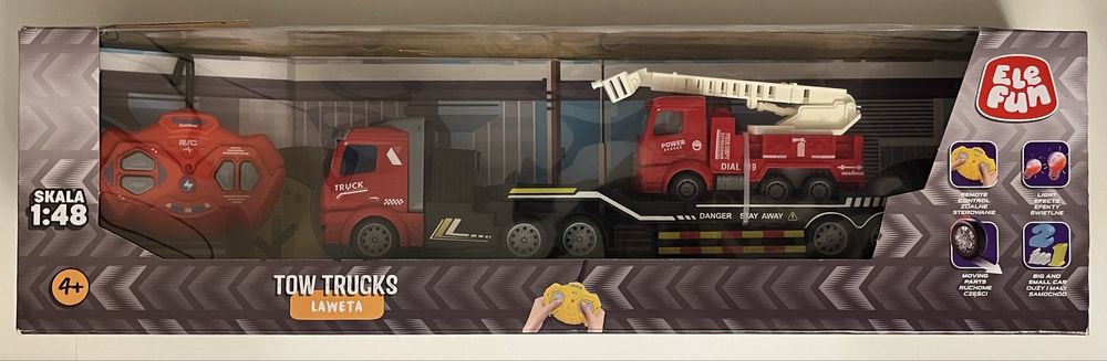 Ciężarówka laweta Elefun R/C zdalnie sterowana + straż pożarna