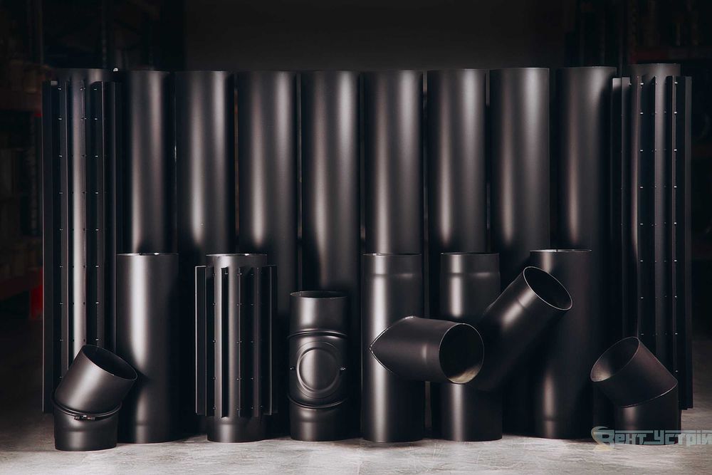 Димоходи для каміна 2мм. Знижка 10% на чорний димохід та труби