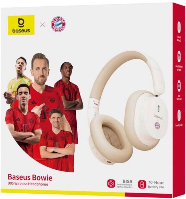 Słuchawki Bezprzewodowe BASEUS BOWIE D05 FC Bayern Monachium NOWE