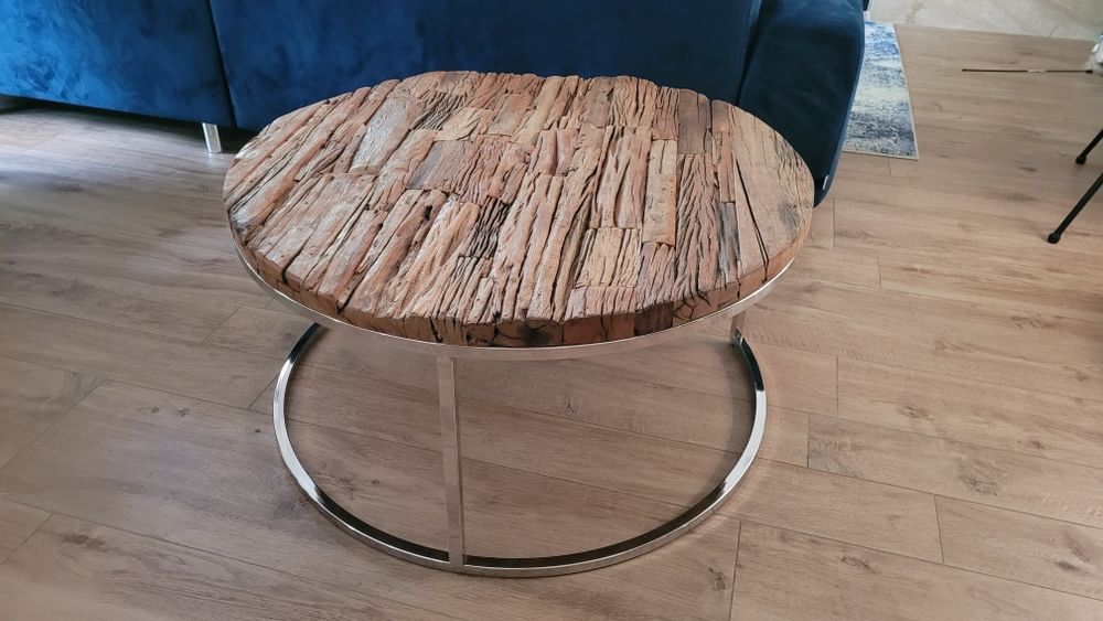Stolik kawowy designerski, okrągły jak Riviera Maison