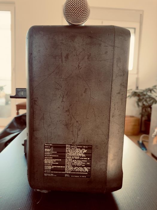 Coluna Samson + microfone Samson